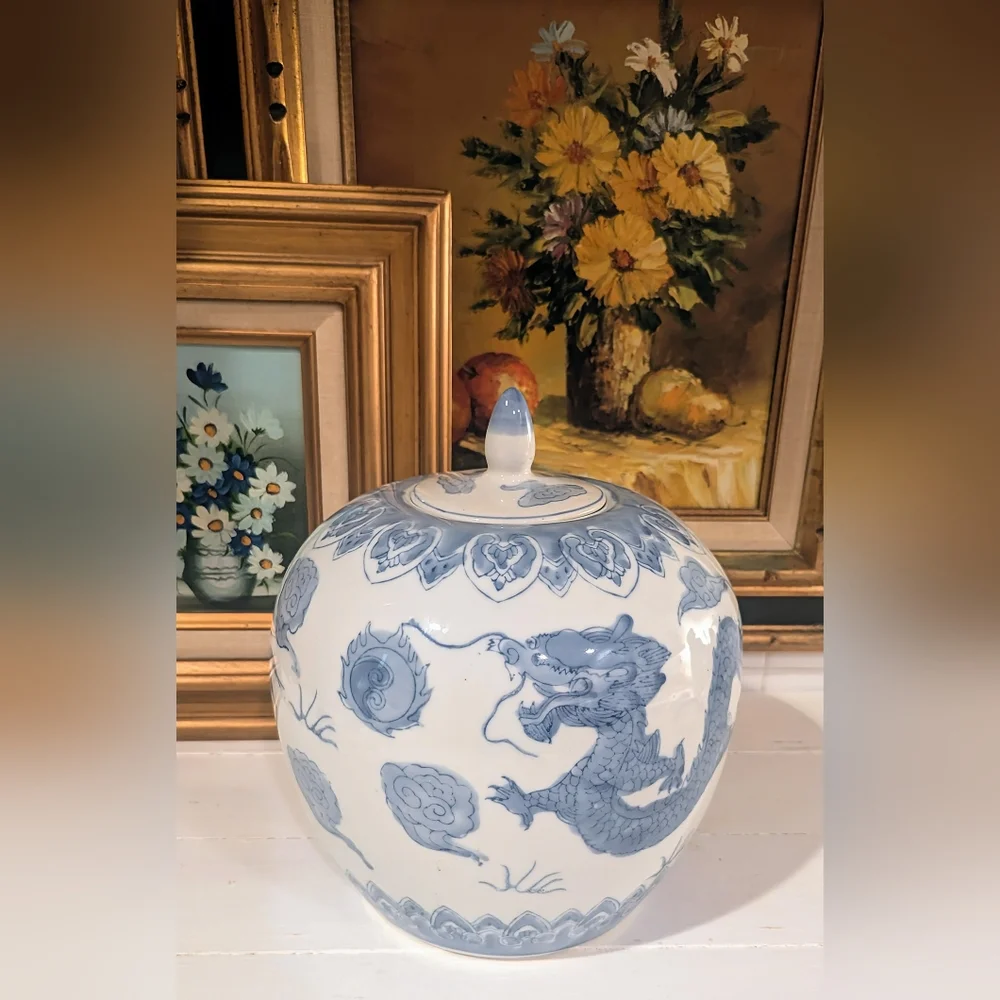 Blue and White Dragon Ginger Jar - Picture 6 of 8